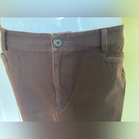 Ralph Lauren dark brown cotton pants jean style straight legs high waist US 14 - Picture 2 of 14
